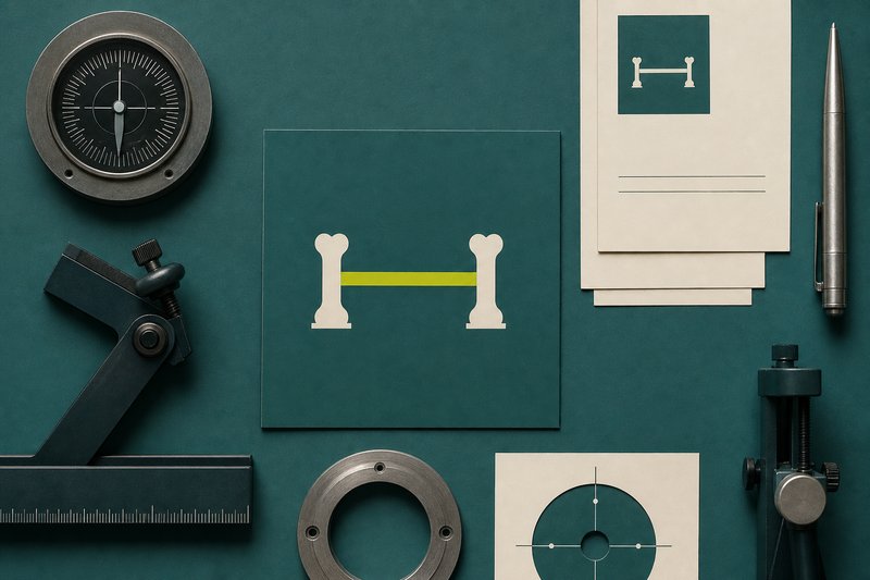 A bone hurdle silhouette on petrol teal with an amber crossbar.